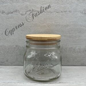 🎉 $5 Ball Glass Mason Jar with Wooden Lid